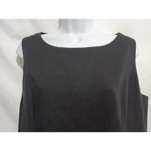 Pure & Simple Size 14 Bl Cotton Texture Sleeveless Sheath Dress Cut Out Floral